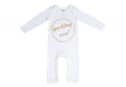 Organic Cotton Baby Growsuit – SPARKLING NEW GOLD