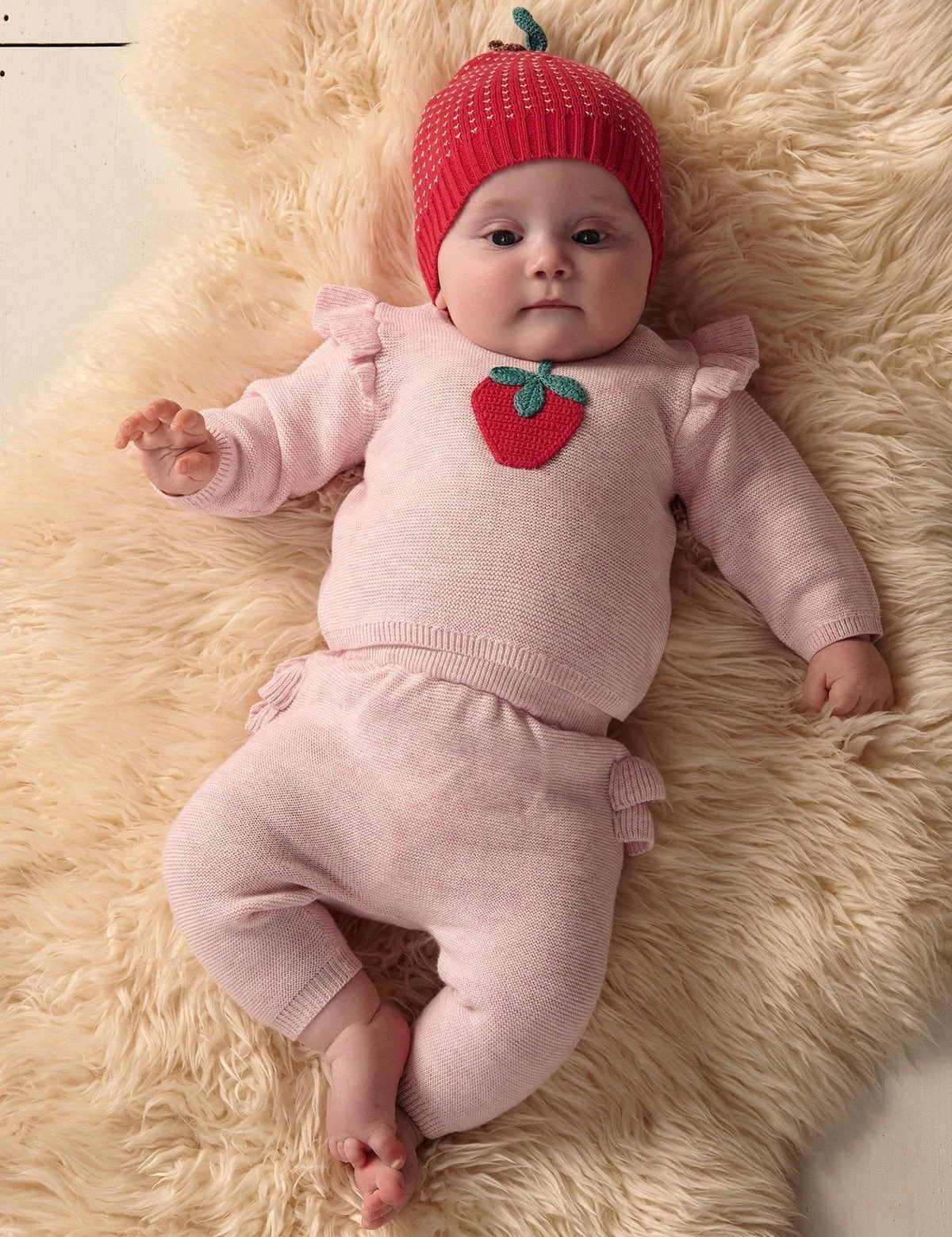 Beanie By Purebaby|Strawberry 2 Beanie By Purebaby|Strawberry - Image 2