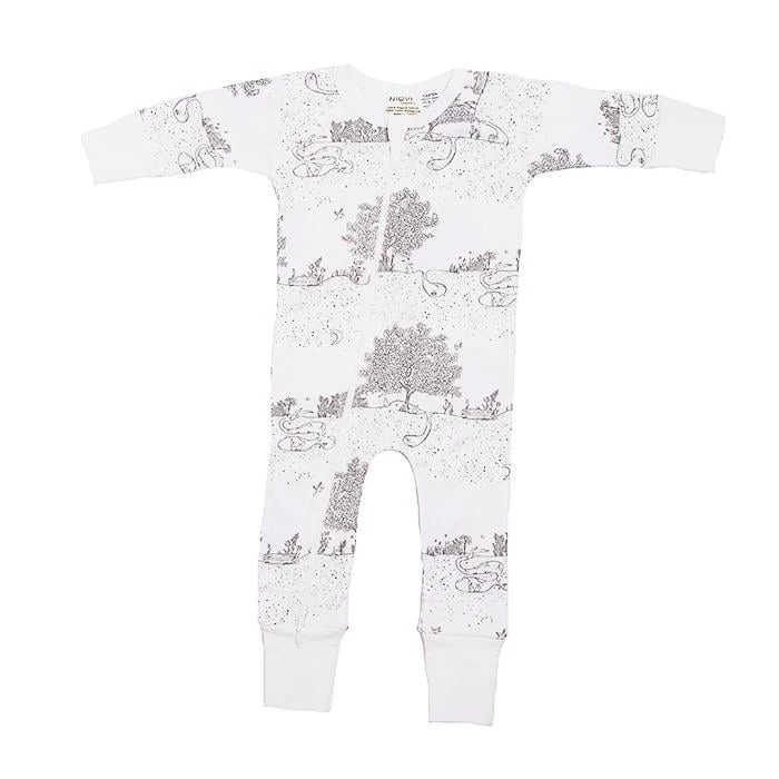 Organic Zip Romper – Springtime Garden 1 Organic Zip Romper – Springtime Garden